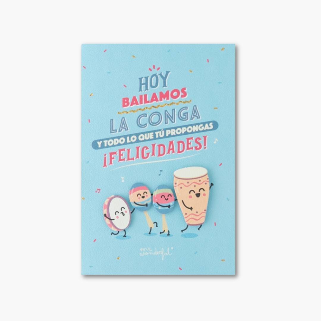 Tarjeta de Felicitación Hoy Bailamos La Conga