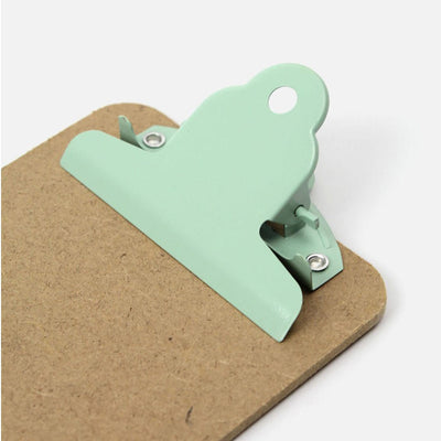 Clipboard Papier Tigre with MDF wood and mint metal clip.