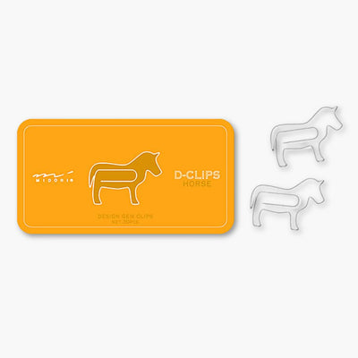 D-Clips Midori in horse shape, Japanese stationery, orange case.