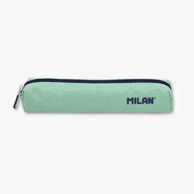 Estuche Portatodo Mini 1918 verde MILAN con diseño nostálgico, tejido ripstop resistente, forro azul marino.