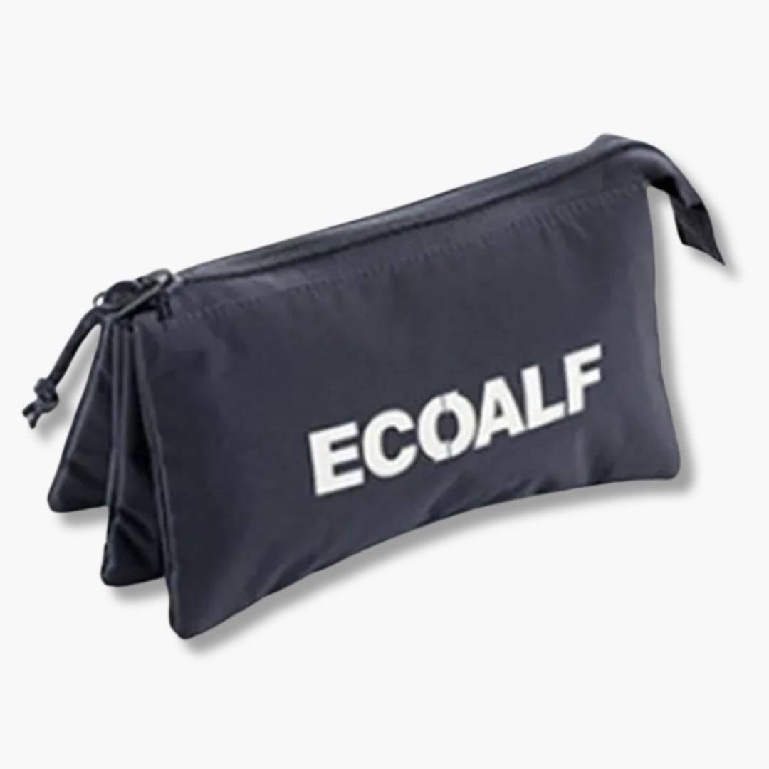 estuche con triple cremallera negro de ecoalf