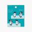 Set de 4 Clips Penguin con diseño de pingüinos en empaque Midori azul.