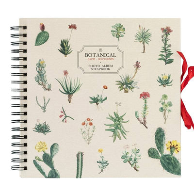 Álbum Scrapbook Botanical Cactus con diseño botánico de cactus, 40 hojas de papel grueso, ideal para personalizar fotos y recuerdos.