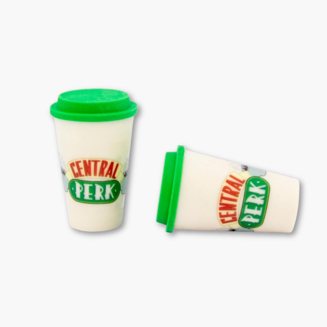 Set de gomas de borrar Central Perk con diseño de taza de café, inspirado en la serie Friends.