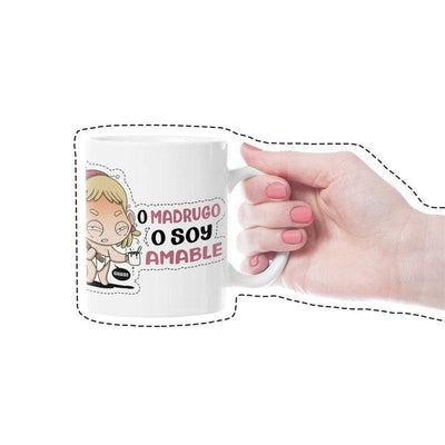 Taza Amable de cerámica con diseño divertido, ideal para café o té.