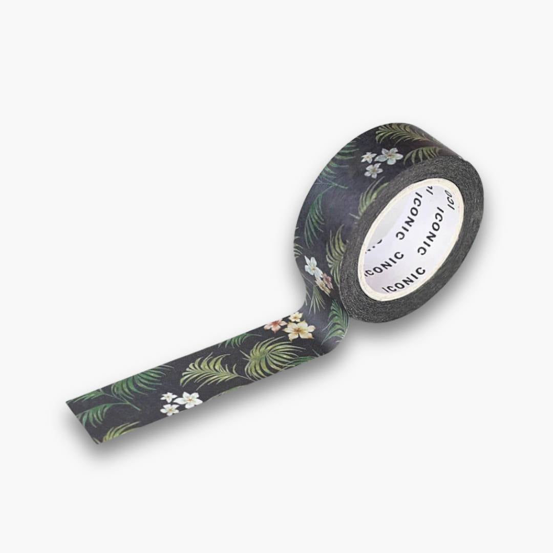 Cinta decorativa Washi Tape Palm Tree con diseño de palmeras, 15 mm de ancho, 10 metros de longitud.